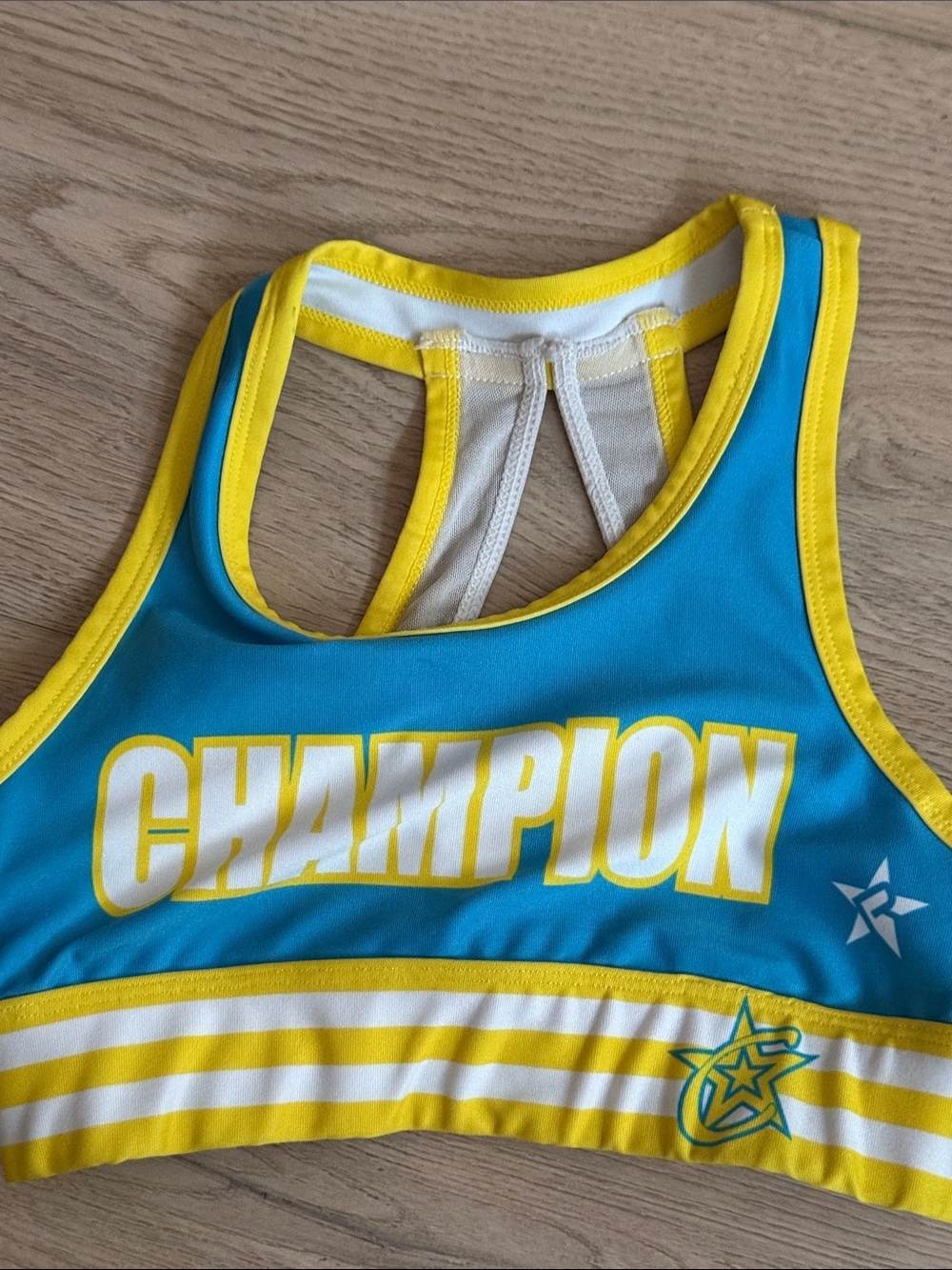Champion Kids Blue & Yellow One-Piece Crop Bodysuit